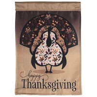 2pk -Flag Turkey Happy Thanksgiving 13x18 - (Pack of 2)