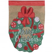2pk -Flag Wreath Merry Christmas 13x18 - (Pack of 2)