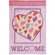 2pk -Flag Welcome Hearts 13x18 - (Pack of 2)