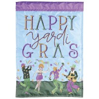 2pk -Flag Happy Yardi Gras 13x18 - (Pack of 2)