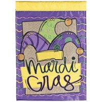 2pk -Flag Mardi Gras Jester Hat 13x18 - (Pack of 2)