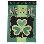 2pk -Flag Shamrock Welcome 13x18 - (Pack of 2)