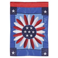 2pk -Flag Patriotic Flower 13x18 - (Pack of 2)