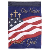 2pk -Flag One Nation Under God Cross 13x18 - (Pack of 2) 2pk -Flag One Nation Under God Cross 13x18 - (Pack of 2)
