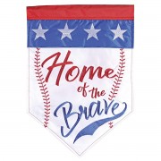 2pk -Flag Home Of The Brave Baseball 13x18 - (Pack of 2) 2pk -Flag Home Of The Brave Baseball 13x18 - (Pack of 2)