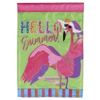 2pk -Flag Hello Summer Flamingo 13x18 - (Pack of 2)