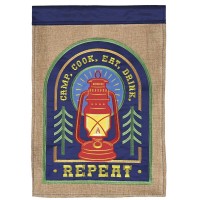2pk -Flag Welcome To Our Campsite 13x18 - (Pack of 2) 2pk -Flag Welcome To Our Campsite 13x18 - (Pack of 2)