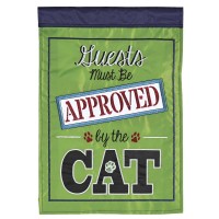 2pk -Flag Guest Must Be Approved By Cat 13x18 - (Pack of 2) 2pk -Flag Guest Must Be Approved By Cat 13x18 - (Pack of 2)