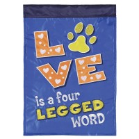 2pk -Flag Love A Four Legged Word Dog 13x18 - (Pack of 2)