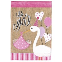 2pk -Flag It Is A Girl 13x18 - (Pack of 2) 2pk -Flag It Is A Girl 13x18 - (Pack of 2)