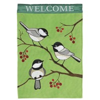 2pk -Flag Welcome Chickadee 13x18 - (Pack of 2) 2pk -Flag Welcome Chickadee 13x18 - (Pack of 2)