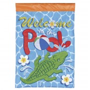 2pk -Flag Welcome To The Pool 13x18 - (Pack of 2)