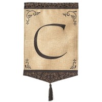 2pk -Flag Tassel Burlap Monogram-C 13x18 - (Pack of 2)