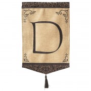 2pk -Flag Tassel Burlap Monogram-D 13x18 - (Pack of 2) 2pk -Flag Tassel Burlap Monogram-D 13x18 - (Pack of 2)