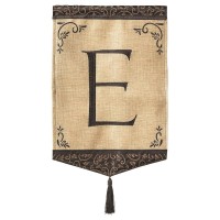 2pk -Flag Tassel Burlap Monogram-E 13x18 - (Pack of 2) 2pk -Flag Tassel Burlap Monogram-E 13x18 - (Pack of 2)