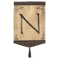 2pk -Flag Tassel Burlap Monogram-N 13x18 - (Pack of 2)