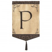 2pk -Flag Tassel Burlap Monogram-P 13x18 - (Pack of 2) 2pk -Flag Tassel Burlap Monogram-P 13x18 - (Pack of 2)