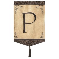 2pk -Flag Tassel Burlap Monogram-P 13x18 - (Pack of 2)