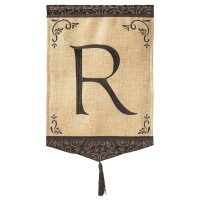 2pk -Flag Tassel Burlap Monogram-R 13x18 - (Pack of 2)