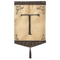 2pk -Flag Tassel Burlap Monogram-T 13x18 - (Pack of 2)