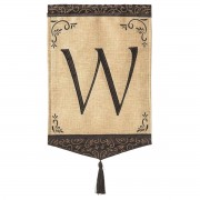 2pk -Flag Tassel Burlap Monogram-W 13x18 - (Pack of 2) 2pk -Flag Tassel Burlap Monogram-W 13x18 - (Pack of 2)