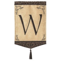 2pk -Flag Tassel Burlap Monogram-W 13x18 - (Pack of 2)