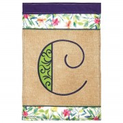 2pk -Flag Spring Burlap Monogram-C 13x18 - (Pack of 2) 2pk -Flag Spring Burlap Monogram-C 13x18 - (Pack of 2)
