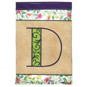 2pk -Flag Spring Burlap Monogram-D 13x18 - (Pack of 2) 2pk -Flag Spring Burlap Monogram-D 13x18 - (Pack of 2)
