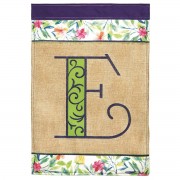 2pk -Flag Spring Burlap Monogram-E 13x18 - (Pack of 2) 2pk -Flag Spring Burlap Monogram-E 13x18 - (Pack of 2)