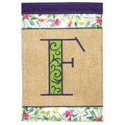 2pk -Flag Spring Burlap Monogram-F 13x18 - (Pack of 2) 2pk -Flag Spring Burlap Monogram-F 13x18 - (Pack of 2)