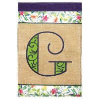 2pk -Flag Spring Burlap Monogram-G 13x18 - (Pack of 2)