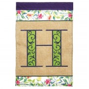 2pk -Flag Spring Burlap Monogram-H 13x18 - (Pack of 2) 2pk -Flag Spring Burlap Monogram-H 13x18 - (Pack of 2)
