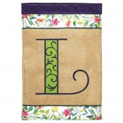 2pk -Flag Spring Burlap Monogram-L 13x18 - (Pack of 2)