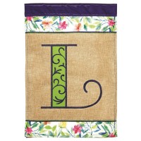 2pk -Flag Spring Burlap Monogram-L 13x18 - (Pack of 2)