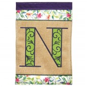 2pk -Flag Spring Burlap Monogram-N 13x18 - (Pack of 2)