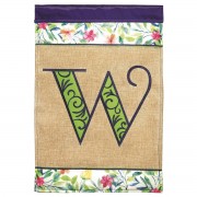 2pk -Flag Spring Burlap Monogram-W 13x18 - (Pack of 2)