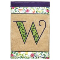 2pk -Flag Spring Burlap Monogram-W 13x18 - (Pack of 2)