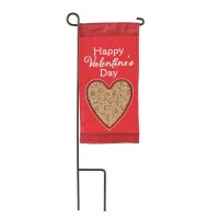 2pk -Mini Flag Happy Valentine Day 4x8.5 - (Pack of 2)