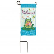 2pk -Mini Flag Frog Welcome Polyester 4x8.5 - (Pack of 2) 2pk -Mini Flag Frog Welcome Polyester 4x8.5 - (Pack of 2)