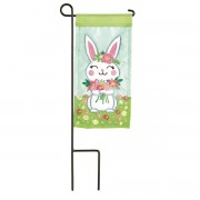 2pk -FLG DAPP BUNNY WITH FLOWERS POLY MINI - (Pack of 2)