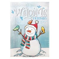 2pk -Flag Welcome Friends Snowman 30x44 - (Pack of 2)