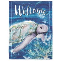 2pk -Flag Welcome Deep Blue Turtle 30x44 - (Pack of 2)