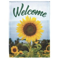2pk -Flag Welcome Sunflower Polyester 30x44 - (Pack of 2)