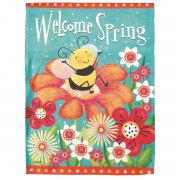 2pk -Flag Welcome Spring Bee Polyester 30x44 - (Pack of 2) 2pk -Flag Welcome Spring Bee Polyester 30x44 - (Pack of 2)