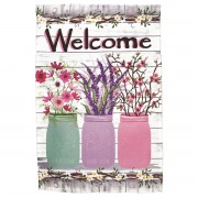 2pk -Flag Welcome Jars Of Flowers 30x44 - (Pack of 2)