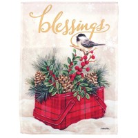 2pk -Flag Bird In Vintage Tin Polyester 30x44 - (Pack of 2)