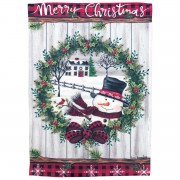 2pk -Flag Snowman Wreath Christmas 30x44 - (Pack of 2)