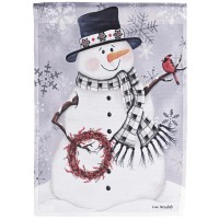2pk -Flag Snowman With Berry Wreath 30x44 - (Pack of 2)