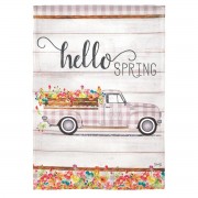 2pk -Flag Truck Hello Spring Polyester 13x18 - (Pack of 2)