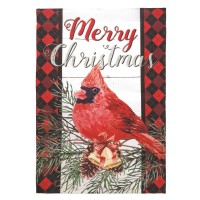 2pk -Flag Merry Christmas Cardinal 13x18 - (Pack of 2)